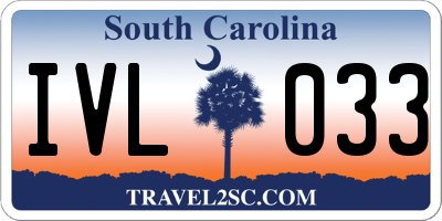SC license plate IVL033