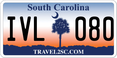 SC license plate IVL080