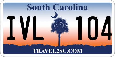 SC license plate IVL104