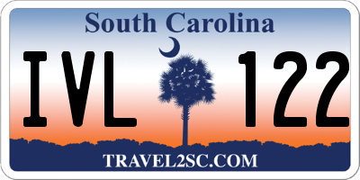 SC license plate IVL122