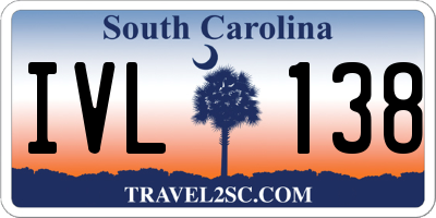 SC license plate IVL138