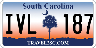 SC license plate IVL187