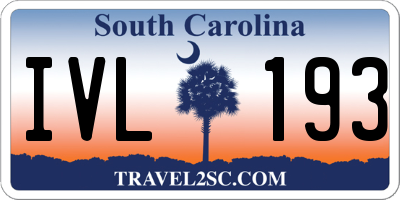 SC license plate IVL193