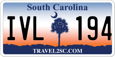 SC license plate IVL194