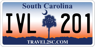 SC license plate IVL201