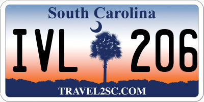 SC license plate IVL206