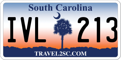 SC license plate IVL213