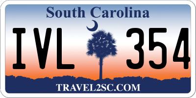 SC license plate IVL354