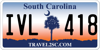 SC license plate IVL418