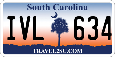 SC license plate IVL634