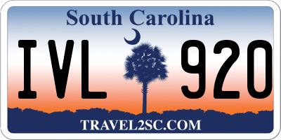 SC license plate IVL920