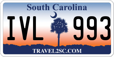 SC license plate IVL993