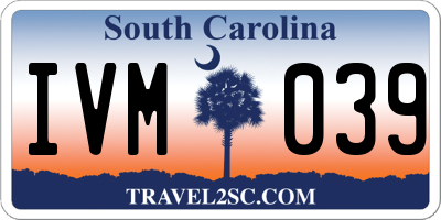 SC license plate IVM039