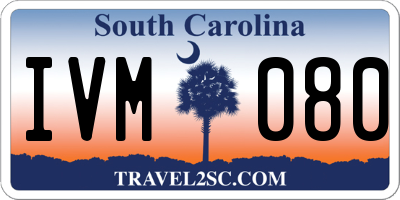 SC license plate IVM080