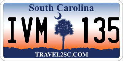 SC license plate IVM135