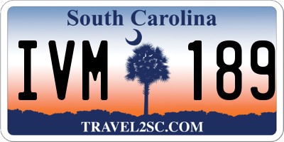 SC license plate IVM189