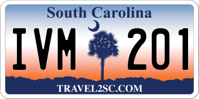 SC license plate IVM201