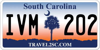 SC license plate IVM202