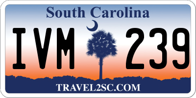 SC license plate IVM239