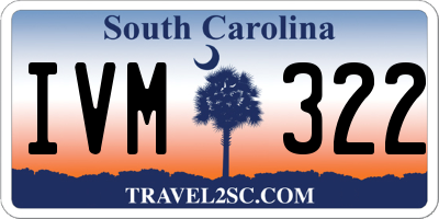 SC license plate IVM322