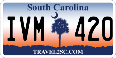 SC license plate IVM420