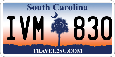 SC license plate IVM830