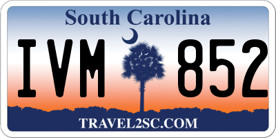 SC license plate IVM852