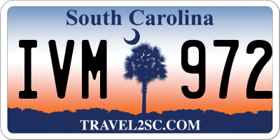 SC license plate IVM972