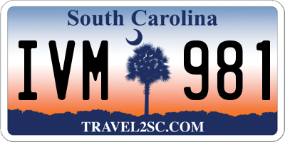 SC license plate IVM981
