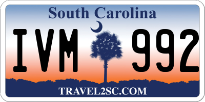 SC license plate IVM992