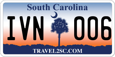 SC license plate IVN006