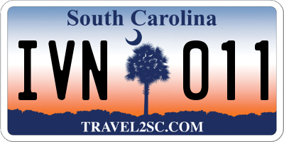 SC license plate IVN011