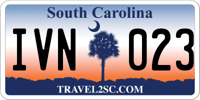 SC license plate IVN023