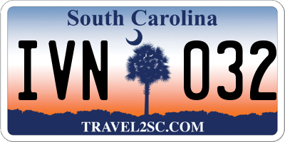 SC license plate IVN032