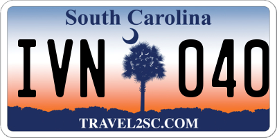 SC license plate IVN040