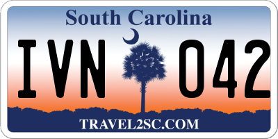SC license plate IVN042