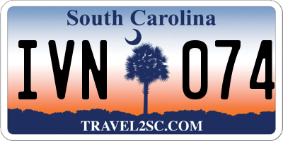 SC license plate IVN074