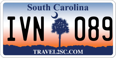 SC license plate IVN089