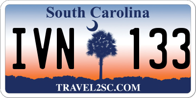 SC license plate IVN133