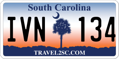 SC license plate IVN134