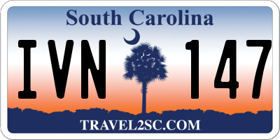 SC license plate IVN147
