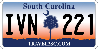 SC license plate IVN221