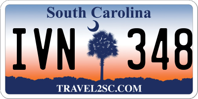 SC license plate IVN348