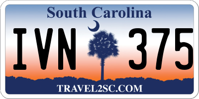 SC license plate IVN375