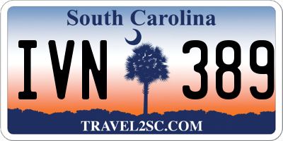 SC license plate IVN389