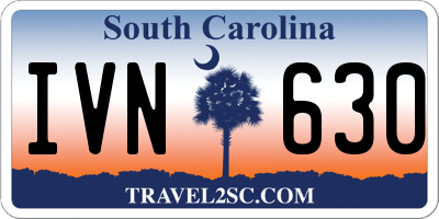 SC license plate IVN630