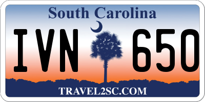 SC license plate IVN650