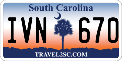 SC license plate IVN670