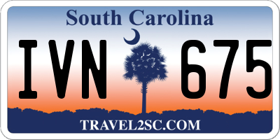 SC license plate IVN675