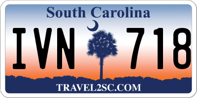 SC license plate IVN718